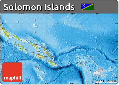 Physical Map of Solomon Islands