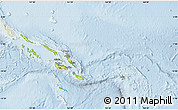Physical Map of Solomon Islands, lighten