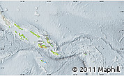 Physical Map of Solomon Islands, lighten, semi-desaturated