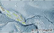 Physical Map of Solomon Islands, semi-desaturated