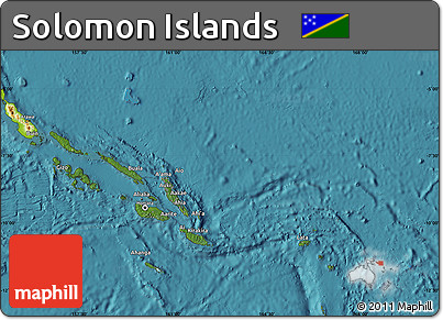 Satellite Map of Solomon Islands, physical outside, satellite sea