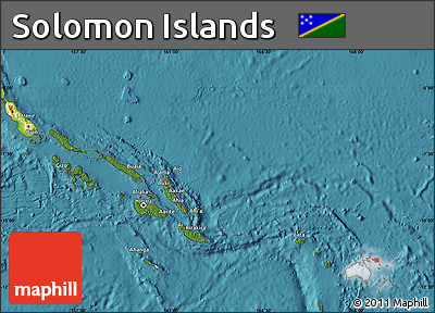 Satellite Map of Solomon Islands, physical outside, satellite sea