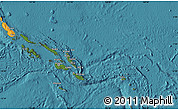 Satellite Map of Solomon Islands, political shades outside, satellite sea