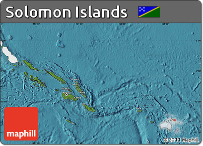 Satellite Map of Solomon Islands, single color outside
