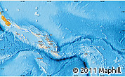 Shaded Relief Map of Solomon Islands, political outside, shaded relief sea