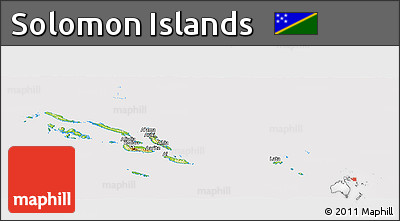 Physical Panoramic Map of Solomon Islands, cropped outside