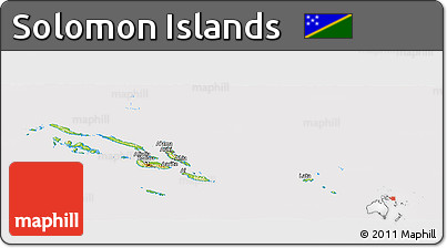 Physical Panoramic Map of Solomon Islands, cropped outside