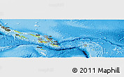 Physical Panoramic Map of Solomon Islands, darken, semi-desaturated, land only