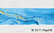 Physical Panoramic Map of Solomon Islands, political shades outside