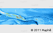 Physical Panoramic Map of Solomon Islands, single color outside, bathymetry sea