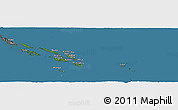 Satellite Panoramic Map of Solomon Islands, desaturated, land only