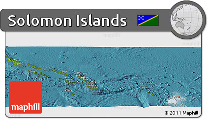 Satellite Panoramic Map of Solomon Islands
