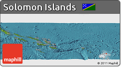Satellite Panoramic Map of Solomon Islands