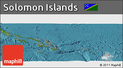 Satellite Panoramic Map of Solomon Islands