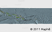 Satellite Panoramic Map of Solomon Islands, semi-desaturated