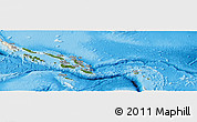 Satellite Panoramic Map of Solomon Islands, shaded relief outside