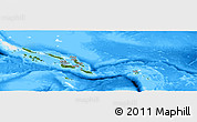 Satellite Panoramic Map of Solomon Islands, single color outside, bathymetry sea