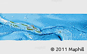 Satellite Panoramic Map of Solomon Islands, single color outside, bathymetry sea, shaded relief sea