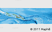 Satellite Panoramic Map of Solomon Islands, single color outside, shaded relief sea