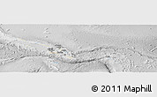 Shaded Relief Panoramic Map of Solomon Islands, lighten, desaturated