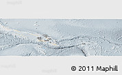 Shaded Relief Panoramic Map of Solomon Islands, lighten, semi-desaturated