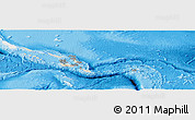 Shaded Relief Panoramic Map of Solomon Islands, single color outside, bathymetry sea, shaded relief sea