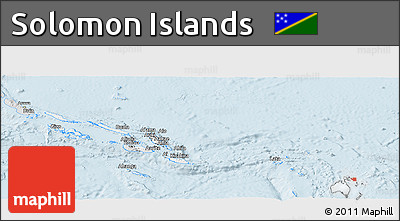 Silver Style Panoramic Map of Solomon Islands