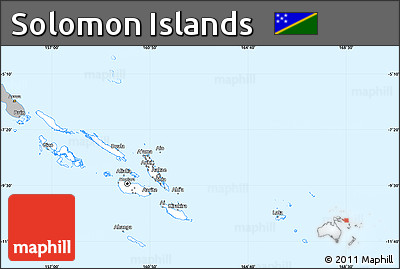 Gray Simple Map of Solomon Islands