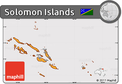 Political Simple Map of Solomon Islands, cropped outside