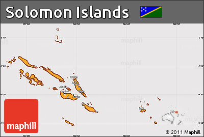 Political Simple Map of Solomon Islands, cropped outside