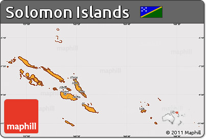 Political Simple Map of Solomon Islands, cropped outside