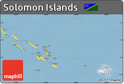 Savanna Style Simple Map of Solomon Islands