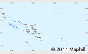 Silver Style Simple Map of Solomon Islands