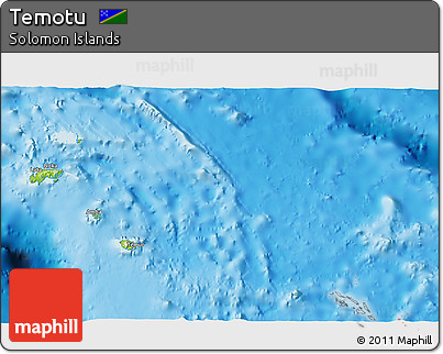 Physical 3D Map of Temotu, single color outside