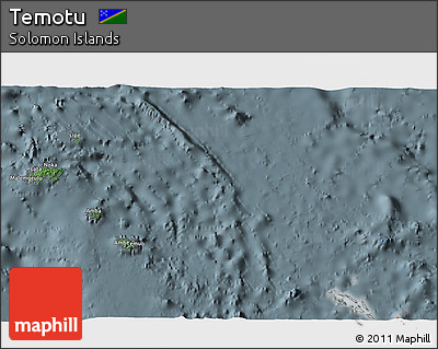 Satellite 3D Map of Temotu, semi-desaturated