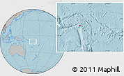 Gray Location Map of Temotu, highlighted country, hill shading
