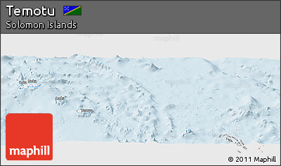Gray Panoramic Map of Temotu, single color outside