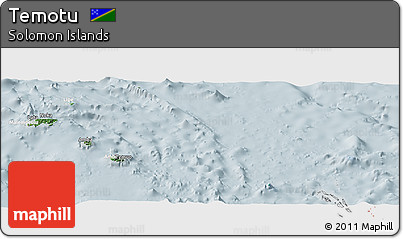 Satellite Panoramic Map of Temotu, lighten