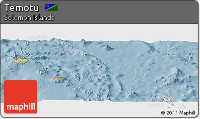 Savanna Style Panoramic Map of Temotu, single color outside