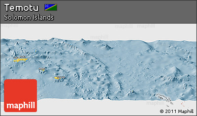 Savanna Style Panoramic Map of Temotu, single color outside