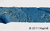 Shaded Relief Panoramic Map of Temotu, darken