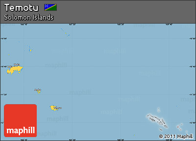 Savanna Style Simple Map of Temotu, single color outside
