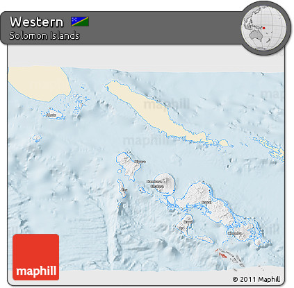 Classic Style 3D Map of Western, single color outside