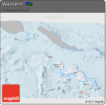 Gray 3D Map of Western, single color outside