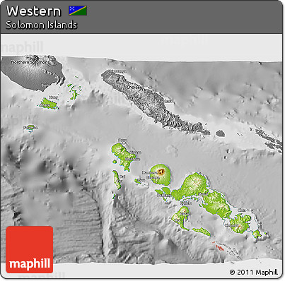 Physical 3D Map of Western, desaturated