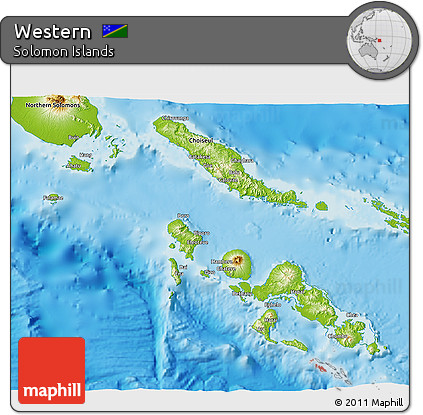 Physical 3D Map of Western