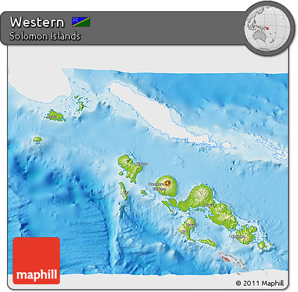 Physical 3D Map of Western, single color outside