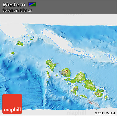 Physical 3D Map of Western, single color outside