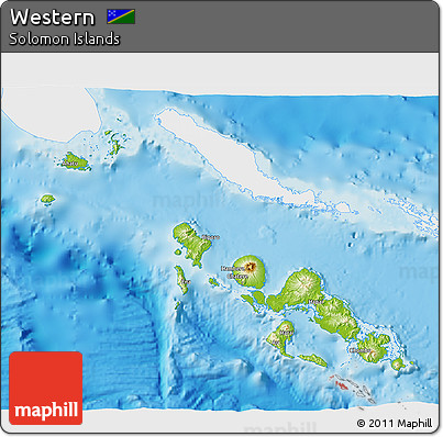 Physical 3D Map of Western, single color outside