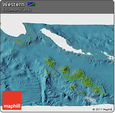 Satellite 3D Map of Western, single color outside